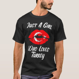 T-shirt Lèvres Bouche Amour Drapeau turc Turquie