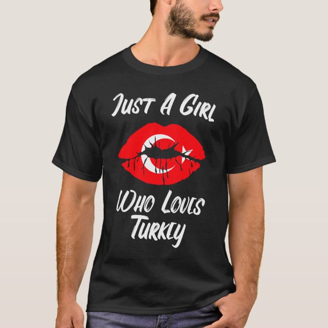 T-shirt Lèvres Bouche Amour Drapeau turc Turquie (Devant)