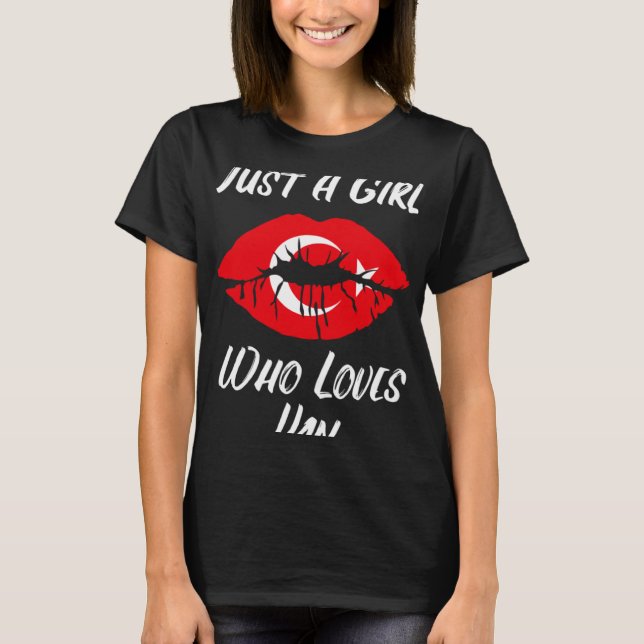 T-shirt Lèvres Bouche Amour Drapeau Turc Van (Devant)