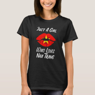 T-shirt Lèvres Bouche Amour Drapeau Vietnamien Nha Trang