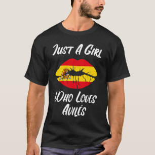 T-shirt Lèvres Bouche Amour Espagnol Drapeau Aviles