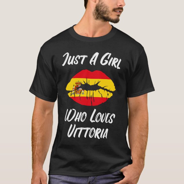 T-shirt Lèvres Bouche Amour Espagnol Drapeau Vittoria (Devant)