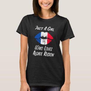 T-shirt Lèvres Bouche Amour Français Drapeau Alsace