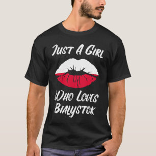 T-shirt Lèvres Bouche Amour Polonais Drapeau Bialystok
