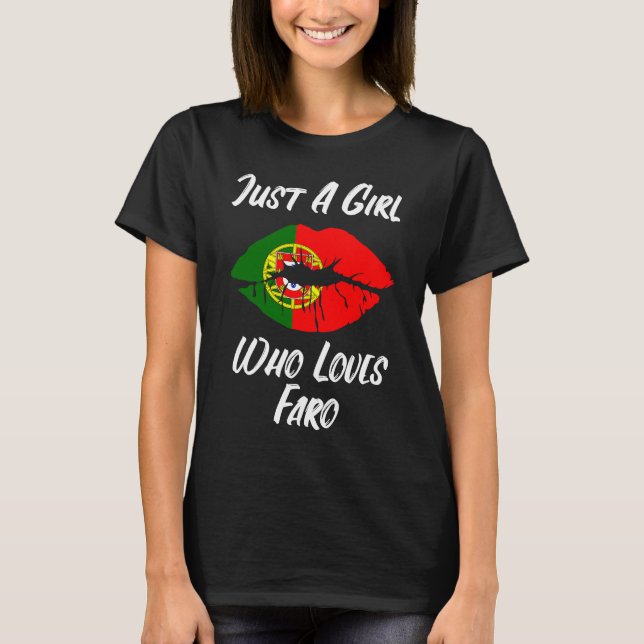 T-shirt Lèvres Bouche Amour Portugais Drapeau Faro (Devant)