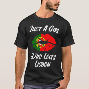 T-shirt Lèvres Bouche Amour Portugais Drapeau Lisbonne