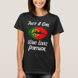 T-shirt Lèvres Bouche Amour Portugais Drapeau Portugal