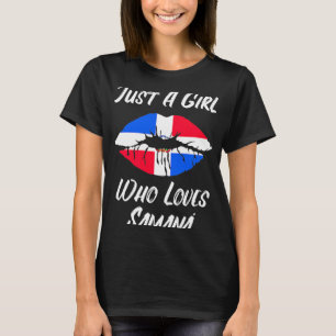 T-shirt Lèvres Bouche Amour République Dominicaine Drapeau