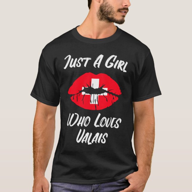 T-shirt Lèvres Bouche Amour Suisse Drapeau Wallis (Devant)