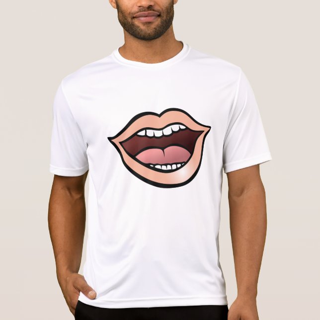 T-shirt Lèvres Bouche Ouverte Dents Langue (Devant)