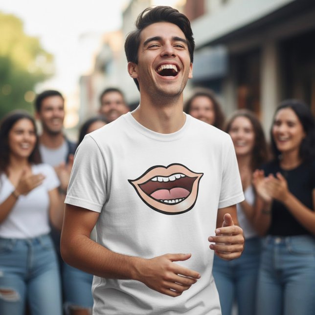 T-shirt Lèvres Bouche Ouverte Dents Langue (Créateur téléchargé)