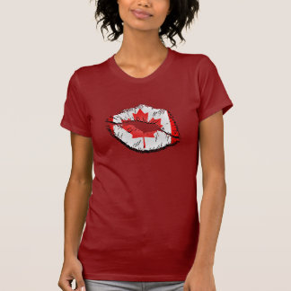 T-shirt Lèvres canadiennes de drapeau