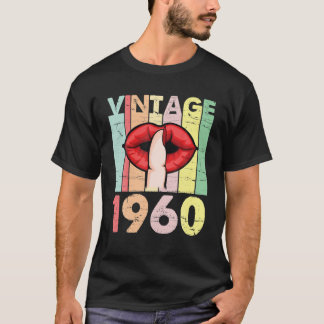 T-shirt Lèvres Chaudes Et Femme De Doigt Vintage 1960 Anni