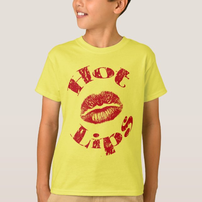 T-shirt Lèvres chaudes, Lèvres rouges (Devant)