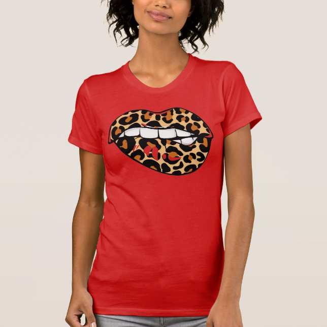 T-shirt Lèvres Cheetah (Devant)