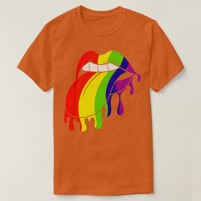 T-shirt Lèvres colorées LGBT (Design devant)