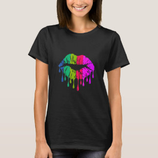 T-shirt Lèvres De Baiser Dans Les Couleurs Lumineuses Bout