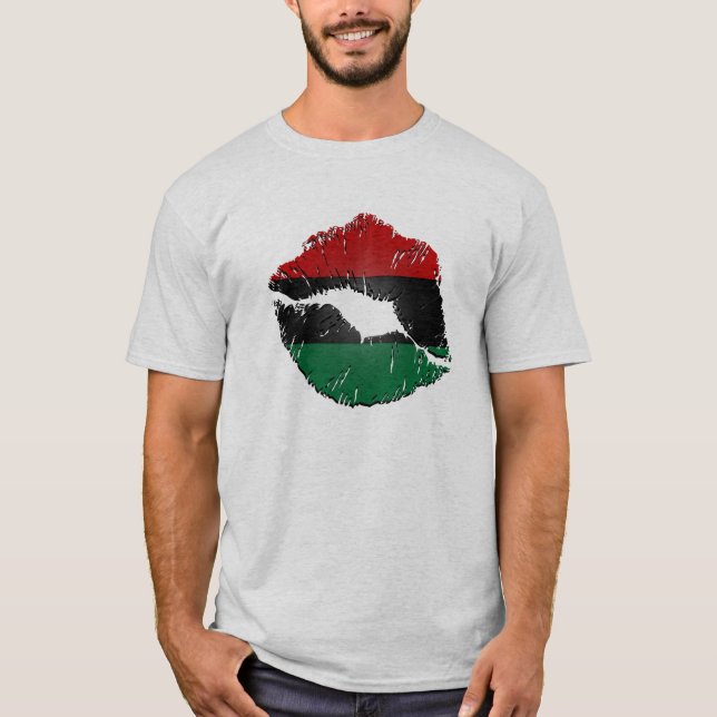 T-shirt Lèvres de drapeau d'Afro-américain (Devant)