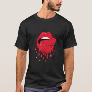 T-shirt Lèvres de fonte rouge Lactage de langue