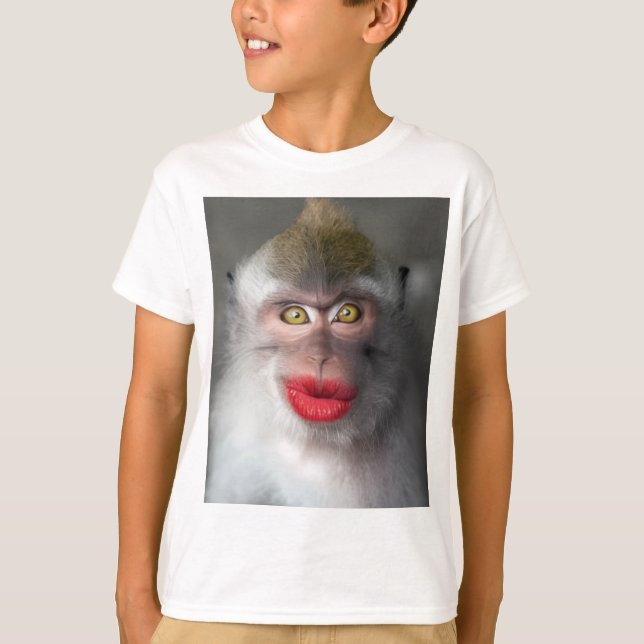 T-shirt lèvres de singe drôles  (Devant)