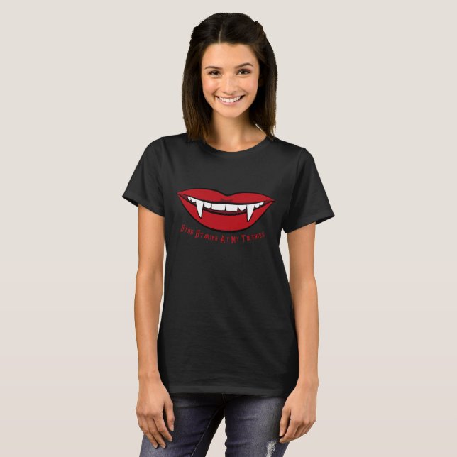 T-shirt Lèvres de Vampire Drôle Gothique (Devant entier)