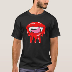 T-shirt Lèvres de Vampire Paresseux Costume d'Halloween Sa
