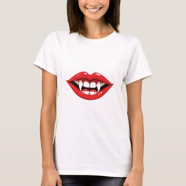 T-shirt Lèvres de vampire rouges (Devant)