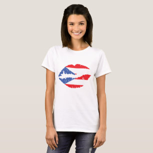 T-shirt Lèvres Drapeau Porto Rico