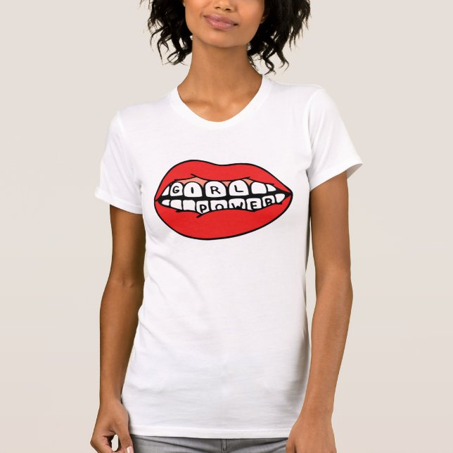 T-shirt Lèvres électriques pour filles (Devant)