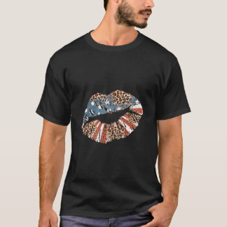 T-shirt Lèvres embrassant smack puckerer patriotique 4 jui