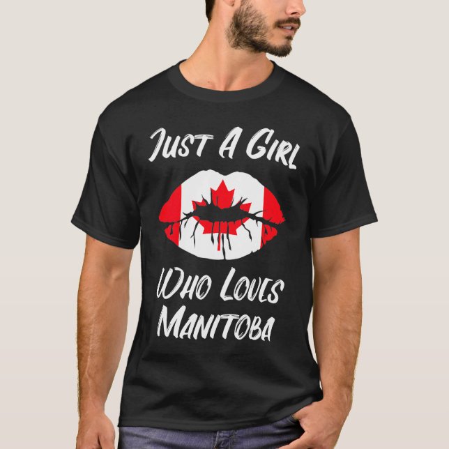 T-shirt Lèvres et bouche aiment le drapeau canadien Manito (Devant)