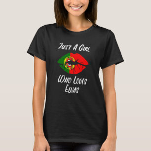 T-shirt Lèvres et bouche aiment le drapeau portugais Elvas