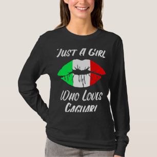 T-shirt Lèvres et bouche amour drapeau italien Cagliari
