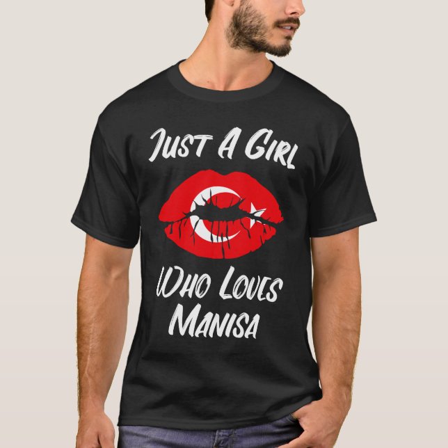 T-shirt Lèvres et Bouche Amour Drapeau Turc Manisa (Devant)
