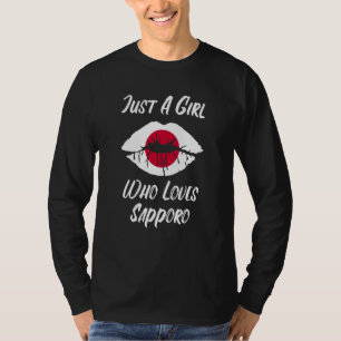 T-shirt Lèvres et bouche d'amour Drapeau japonais Sapporo