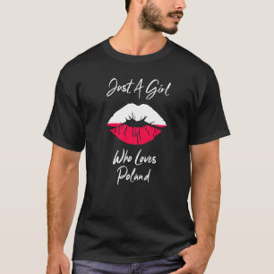 T-shirt Lèvres Filles Dames Aimer Drapeau Polonais Pologne