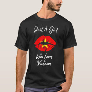 T-shirt Lèvres Filles Dames Amour Drapeau Vietnam