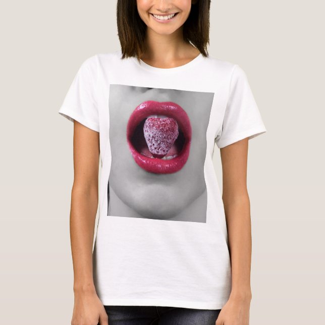T-shirt Lèvres fraises (Devant)