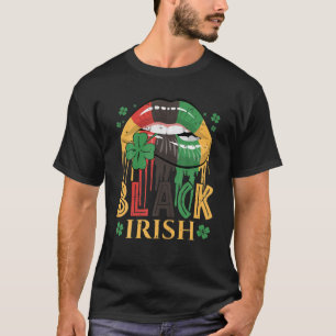 T-shirt Lèvres irlandaises noires Lèvres à gouttes afro-am