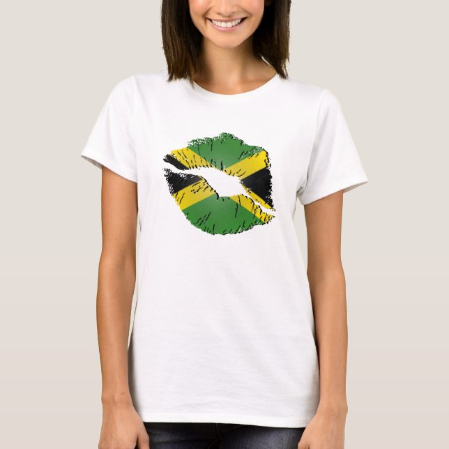 T-shirt Lèvres jamaïcaines de drapeau (Devant)