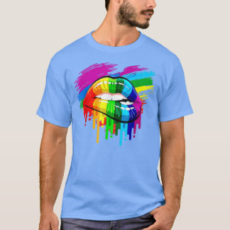 T-shirt Lèvres LGBT Soutien Lover LGBT Fierté Et Respect 