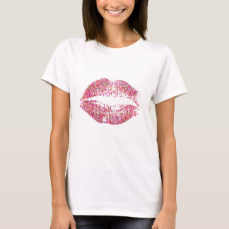 T-shirt Lèvres Pailletées Multicolores #11