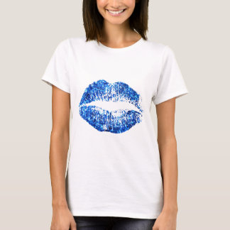T-shirt Lèvres Parties scintillant bleues