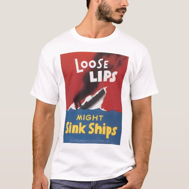 T-shirt Lèvres Perdues Bateaux d'évier Guerre mondiale 2 (Devant)