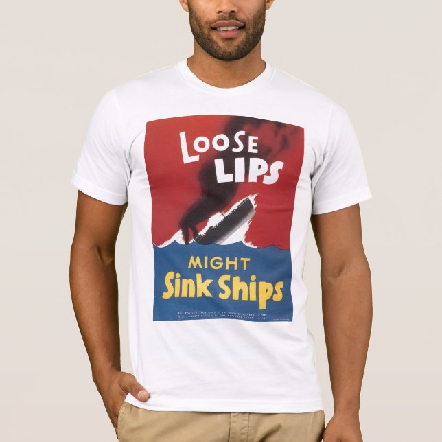 T-shirt Lèvres Perdues Bateaux d'évier Guerre mondiale 2 (Devant)