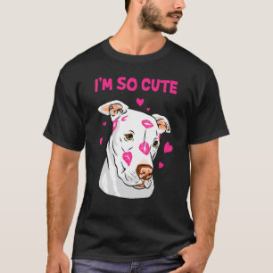 T-shirt Lèvres roses embrassent le pitbull américain doux