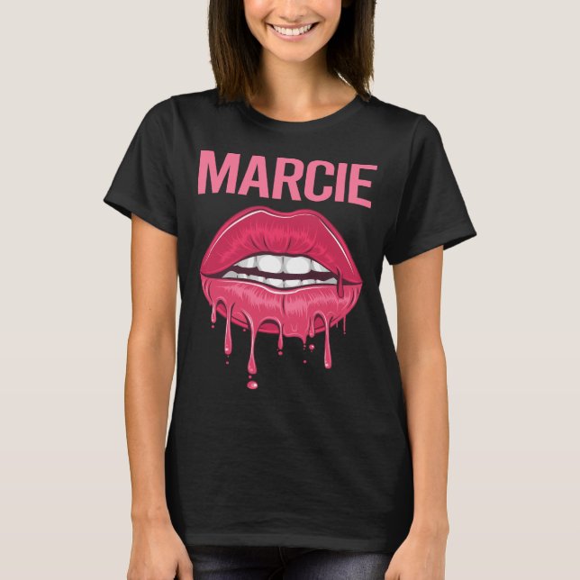 T-shirt Lèvres roses - Marcie Nom (Devant)