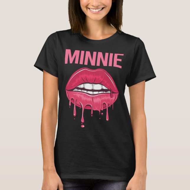 T-shirt Lèvres roses - Minnie Nom (Devant)