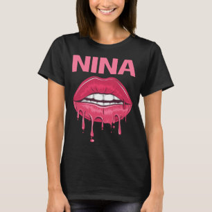 T-shirt Lèvres roses - Nina Nom