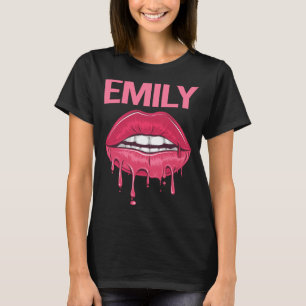 T-shirt Lèvres roses - Nom de l'émilie